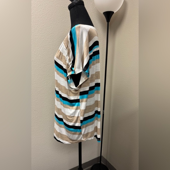 NY Collection Striped V-Neck Women's Top size XL NWT - Picture 5 of 7